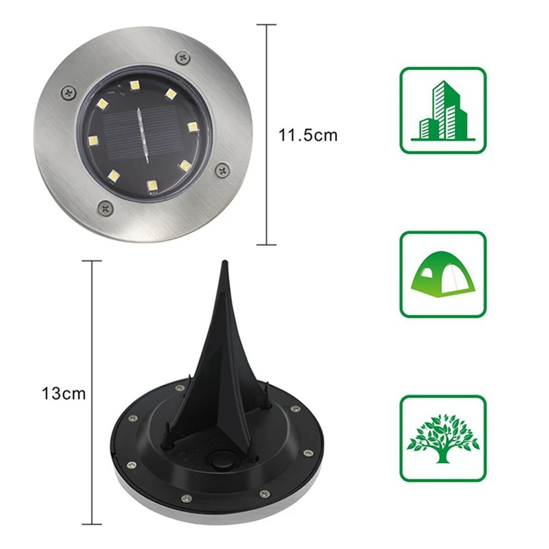 1 шт. Солнечный наружный ландшафтный светильник 8 светодиодов энергосберегающая лампа для дома наземный IP65 Водонепроницаемый садовый путь лужайка лестница Декор Светильник s