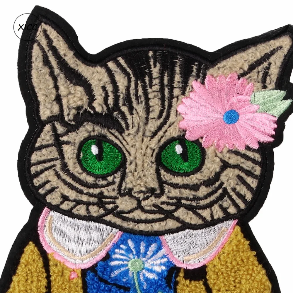 XICC новое полотенце с героем мультфильма веревка вышивка шитьё нашивки большой размер цветок значок с изображением кота тактическая накладная заплата для детей ремесла