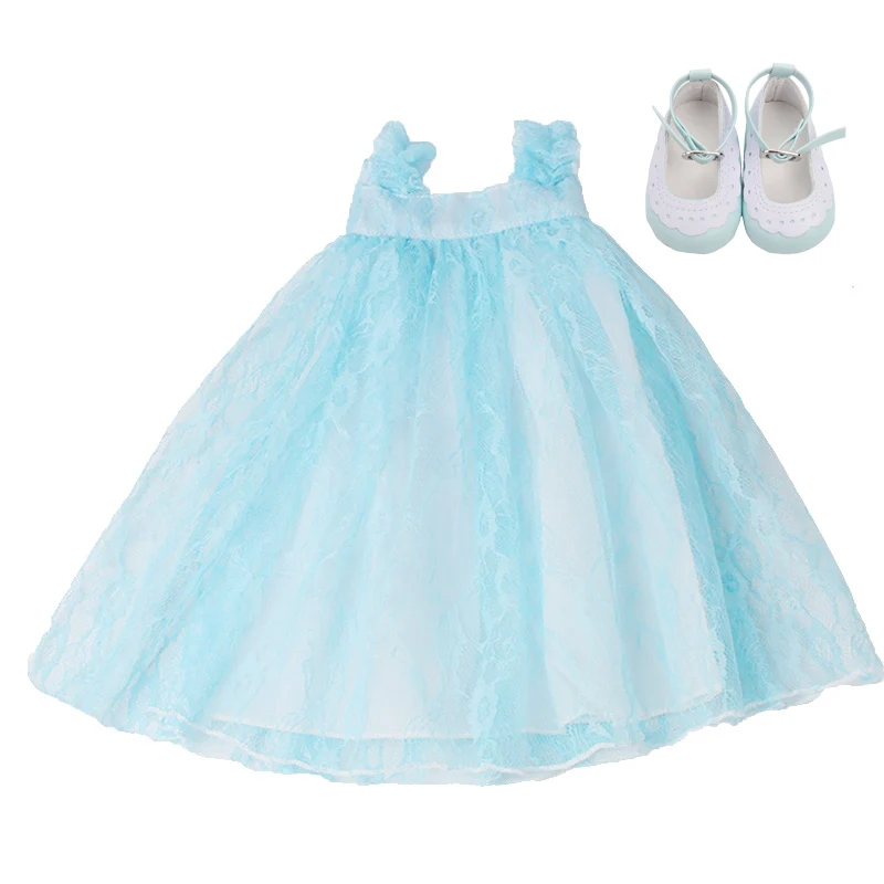 18 дюймов, кукла для девочек, костюм на Хэллоуин, кружевное платье принцессы с обувью, американское платье для новорожденных, игрушки для малышей, подходят для 43 см, детские куклы c330