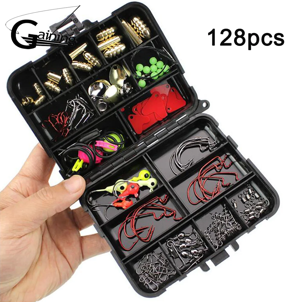 Gaining 128pcs Fishing Accessories Set Carp Catfish Freshwater