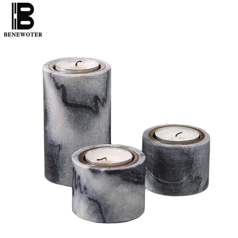 

Natural Marble Candle Holder Modern Nordic Dining Table Candelabra Decoration Romantic Wedding Candlestick Home Ornaments Crafts
