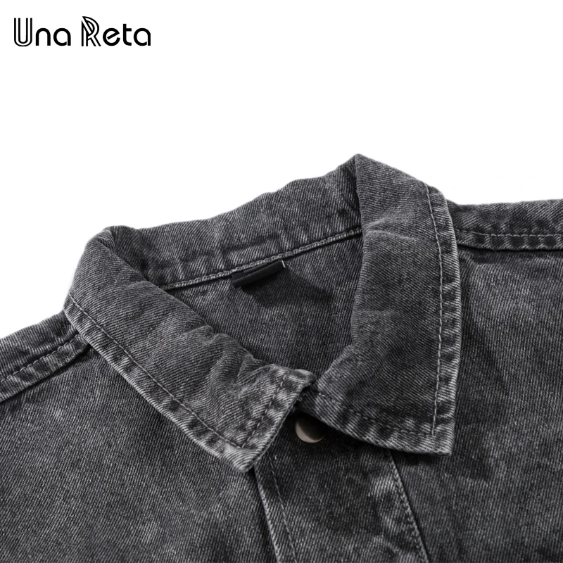 Una Reta джинсы в стиле стрит куртки мужские Осень Новые Карманы Мужская джинсовая куртка плюс размер длинный рукав хип хоп куртки пальто