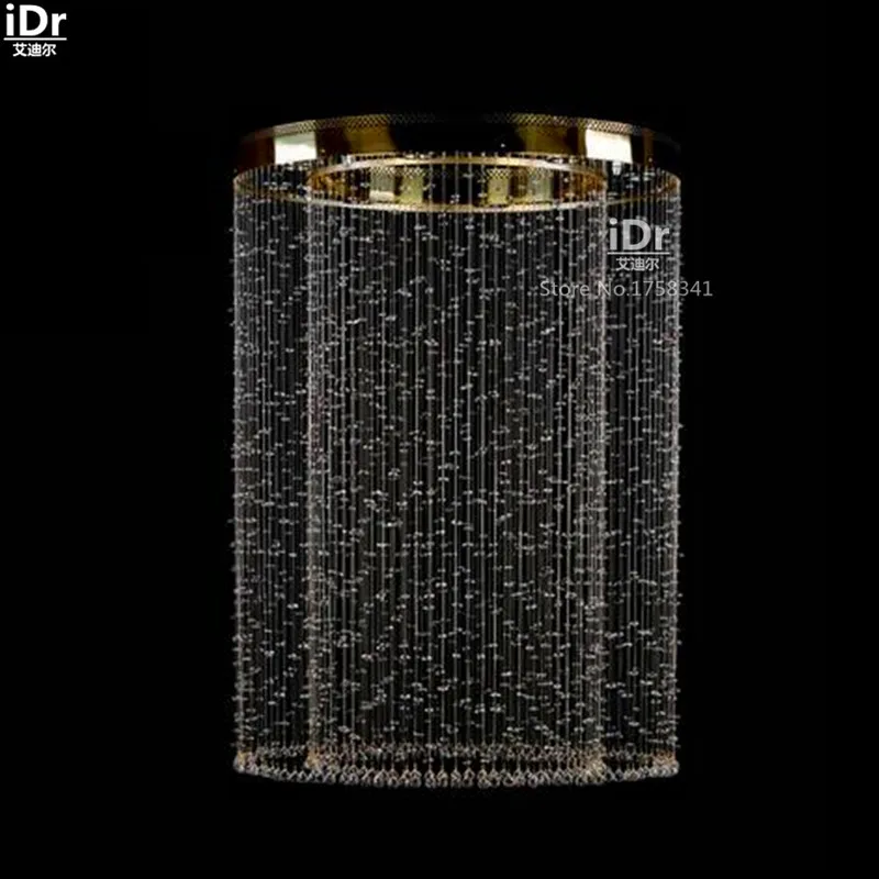 

Circular staircase thermocline Villa Crystal Light house modern fashion European crystal lamp Long Ceiling Lights wwy-0466