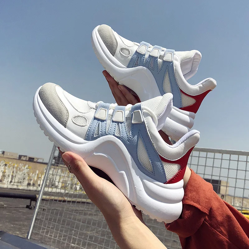 

2019 Women Shoes Breathable Mesh Platform Sneakers For Women Wedge Shoes Height Increasing Women'S Casual Shoes Plus Size