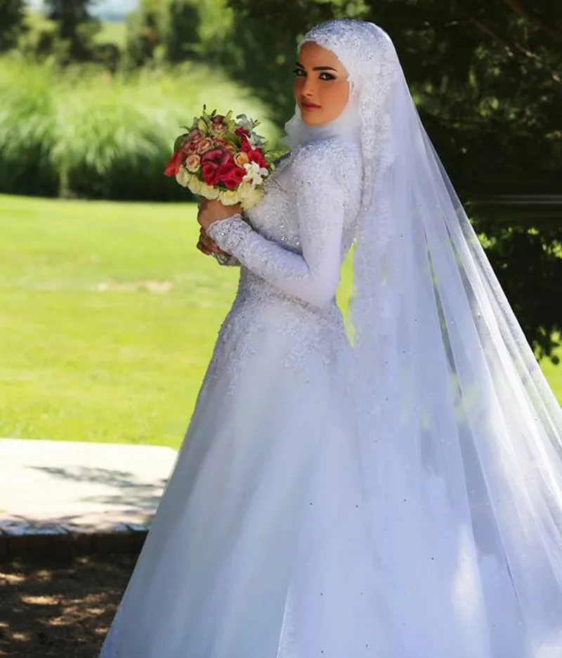 Robe De Mariage бисерное кружевное мусульманское свадебное платье либон плюс размер на платье невесты свадебное платье vestido de noiva manga longa