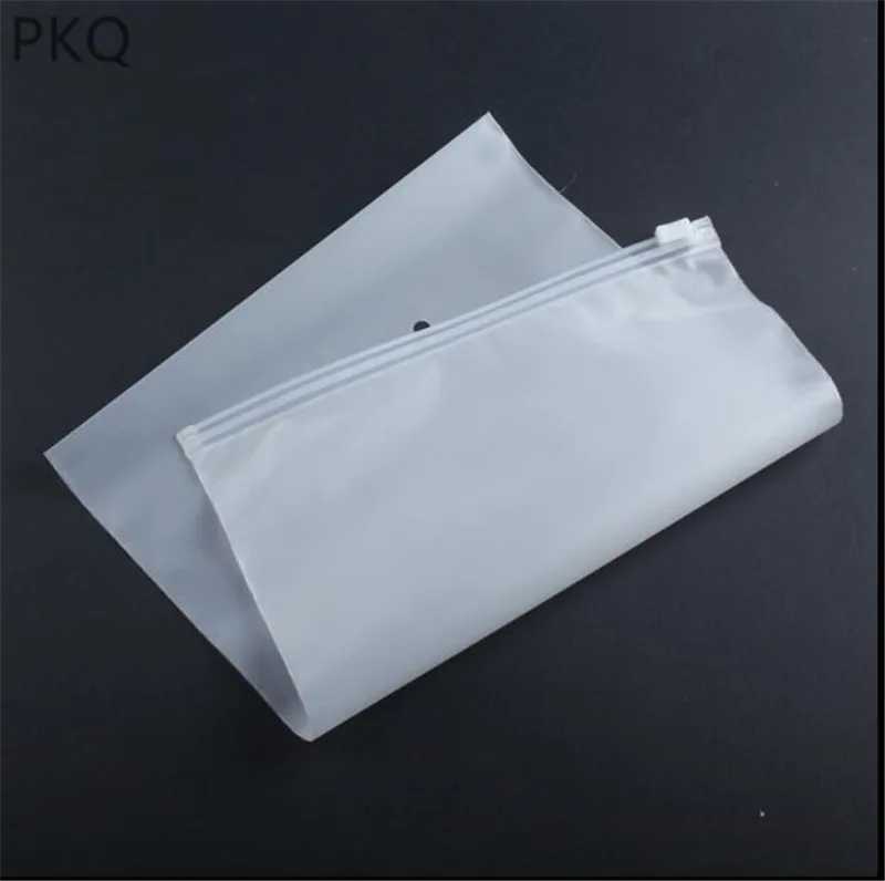 500pcs/lot Plastic custom Bag Matte Clear Zipper Seal Travel Bags Zip