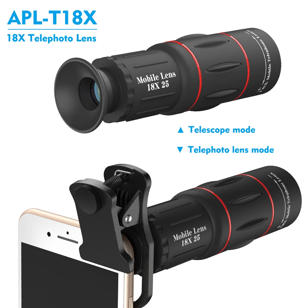 Универсальный штатив APEXEL монокулярный телескоп 18X HD для телефона объектив камеры