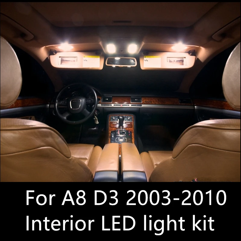 Us 25 5 15 Off Shinman 22pcs Errorfree Auto Led Bulb Car Interior Lights Kit Dome Lamps For Audi A8 D3 Accessories 2003 2010 Led Interior Light In