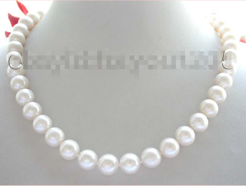 

FREE SHIPPING Natural 11mm Round White Pearl Necklace 18KGP! (A0513)