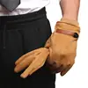 Guantes de invierno para hombre, guantes de conducción de abrigo con pantalla táctil, mezcla de piel de ante, guantes con muñequeras de punto, recién llegadas, GSM060 ► Foto 1/6