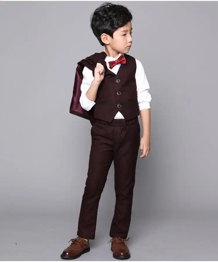 3 Uds Trajes De Moda De Marca Para Ninos Pequenos Traje Formal De Boda Para Ninos Traje De Esmoquin Juegos De Fiesta Chaquetas 3 Uds Chaleco Pantalones Aliexpress