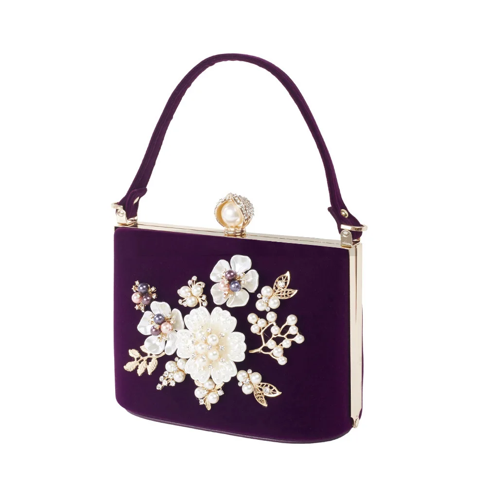 2019 Ladies Velvet Clutch Pearl Crystal Evening Bags Women Velour Party Wedding Hand Bag Bridal Luxury Mini Day Purse Bolsos 2019 Ladies Velvet Clutch Pearl Crystal Evening Bags Women Velour Party Wedding Hand Bag Bridal Luxury Mini Day Purse Bolsos