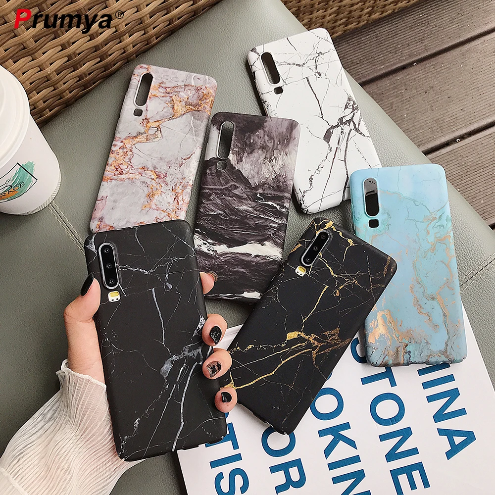 

Prumya Marble phone case For Huawei P20 P30 Pro Lite Mate 20 Pro Honor 10 Lite P Smart 2019 Retro Hard PC Cover For Huawei P20