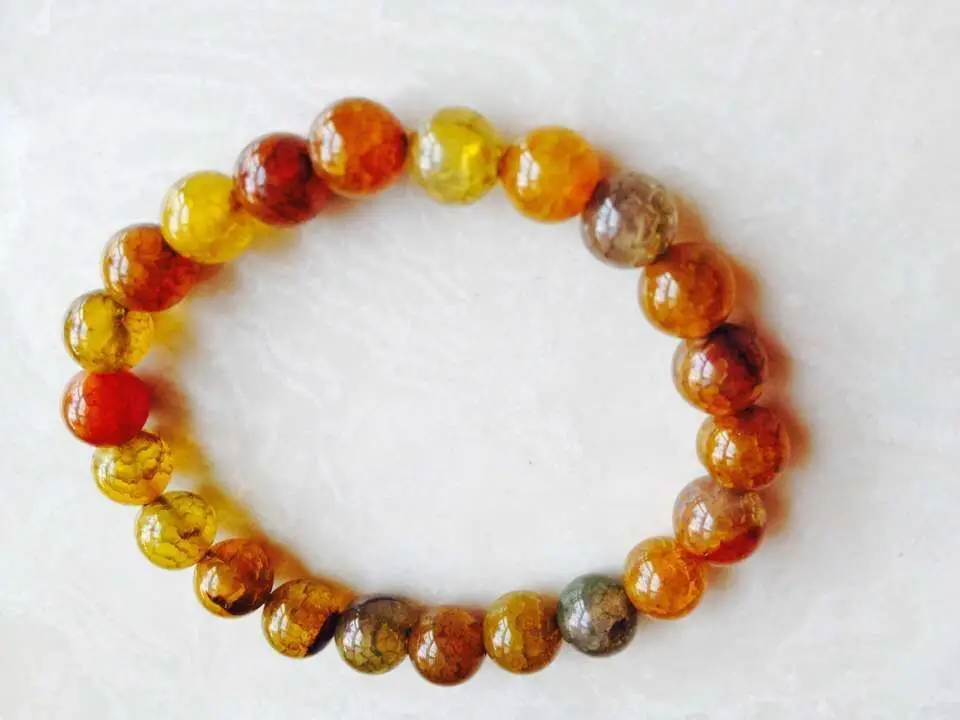 

/new! Pretty 8mm color jasper bracelet amulet beads elastic bracelet 28%