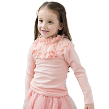 Осенние школьные блузки для девочек; детская хлопковая нижняя рубашка; детская трикотажная одежда принцессы с кружевом в стиле пэчворк для детей 4-12 лет