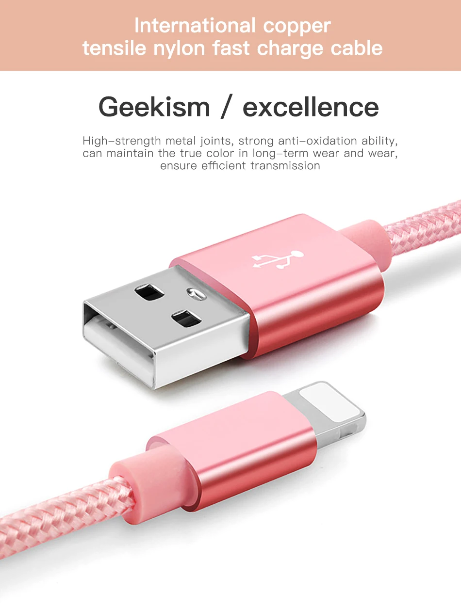 NOHON USB Charging Data Cable For Apple Phone For iPhone X 7 6 8 6S 5S Plus XS MAX XR For iPad Mini Lighting Fast Charge Cables (1)