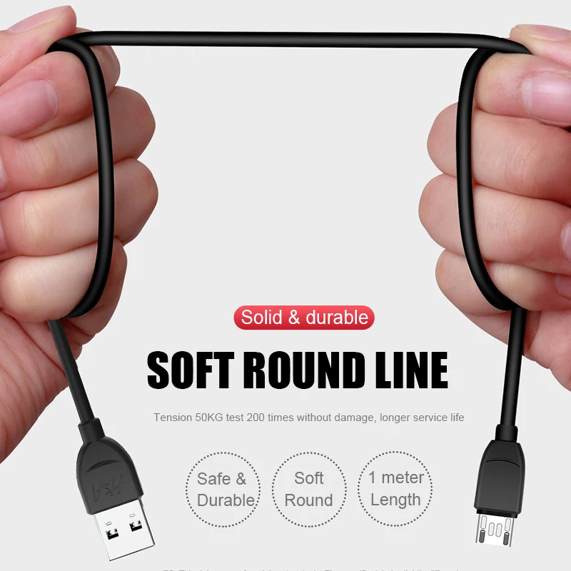 H & Universal Micro USB Cable cargador para Samsung S6 S5 teléfono móvil Cable de datos de carga USB para Huawei xiaomi para Android