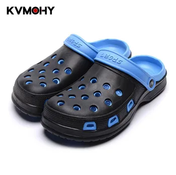 

Men Shoes Summer Beach Slipper Breathable Water Sandals Male Gardening Hollow Out Garden Beach Shoe Flip Flops