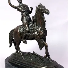 Классическая Бронзовый Искусство верховой езды На Фалконер Скульптуры Солдат и Лошадей Марокканской Всадника Статуи Военные Предметы Коллекционирования