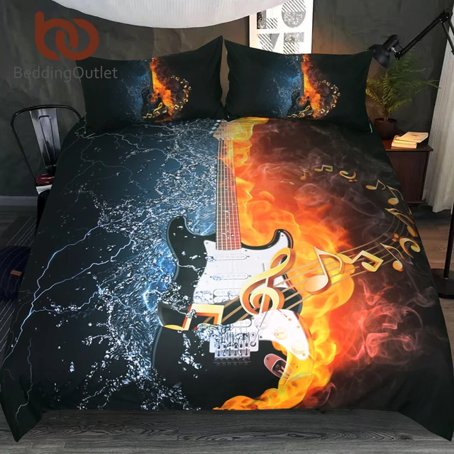 beddingoutlet bass guitar bedding set 3d printed duvet cover set guitar sheet set
