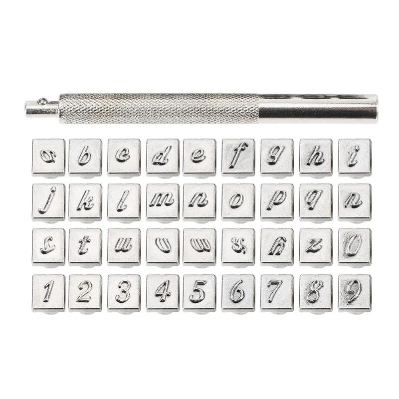 

Alloy Steel Alphabet Number Leather Stamp Punch Set DIY Craft Stamping Tool Kit
