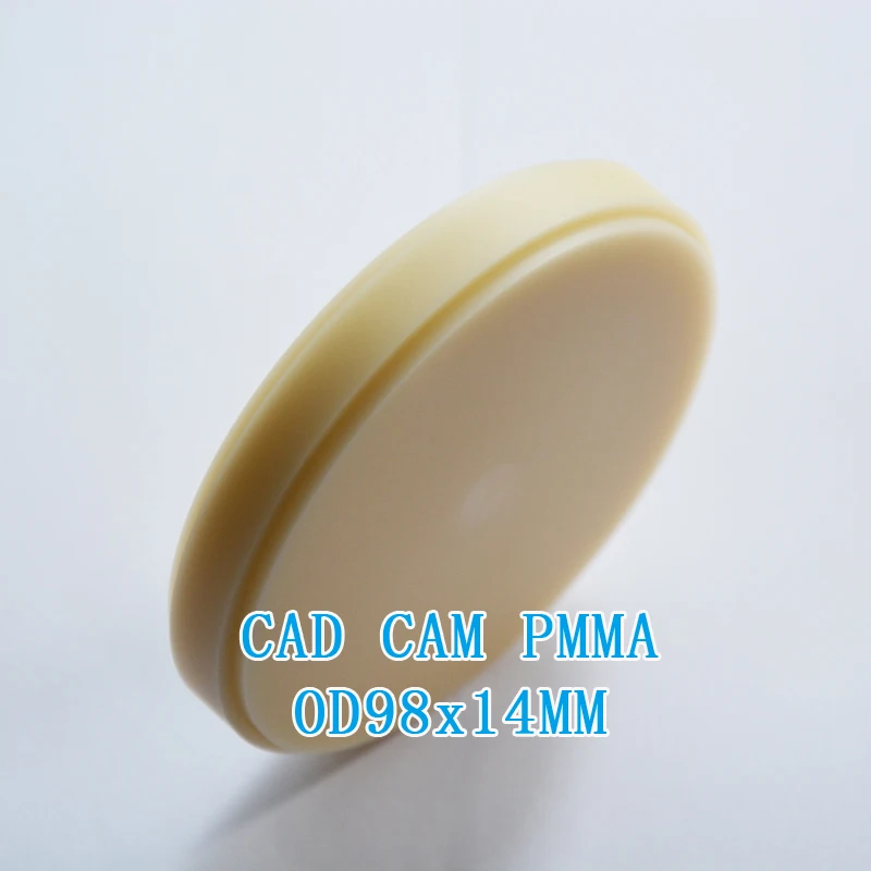 5 шт./лот 98*10 мм Стоматологическая cad cam PMMA фрезерная заготовка для