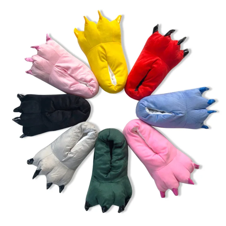 

Kigurumi Slippers For Adults Women Men Girl Boy Cosplay Animal Paw Cartoon Pig Dinosaur Unisex Warm Winter Onesie Pajama Shoes