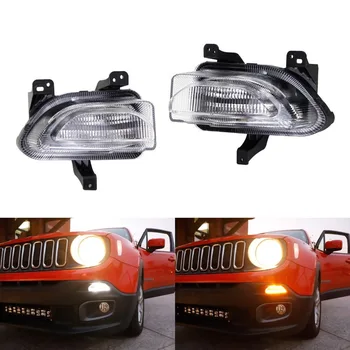

Led signal daytime running lights, can be used for Jeep renegade LED white light DRL + yellow steering, with decoding function