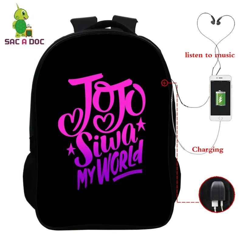 

Jojo Siwa Multifunction Backpack USB Charging Laptop Backpack for Women Men Casual Travel Bag Teenagers Students School Bags