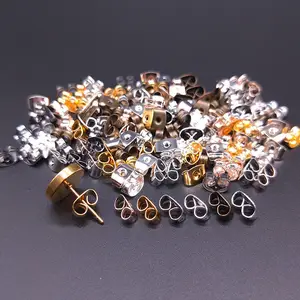 300 Pieces Stainless Steel Butterfly Earring Backs Silver 5x3.5mm
