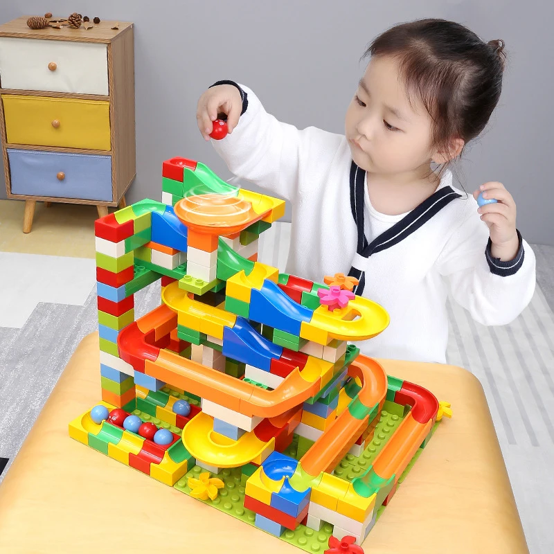 

Children Building Blocks Assembling Large Particle Track Ball Game Boy Education Pipe Building Block Toy Compatible With Legeing