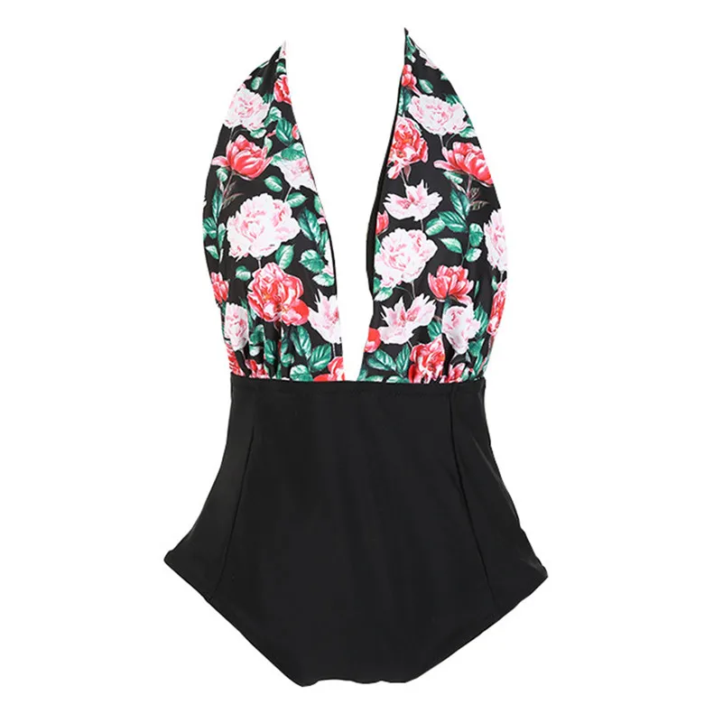 

Sexy Flowers Printed Banded Body Suits 2019 One-Piece Backless Swimsuit One Piece High Quality Bathing Suit Swimwear women 4sg