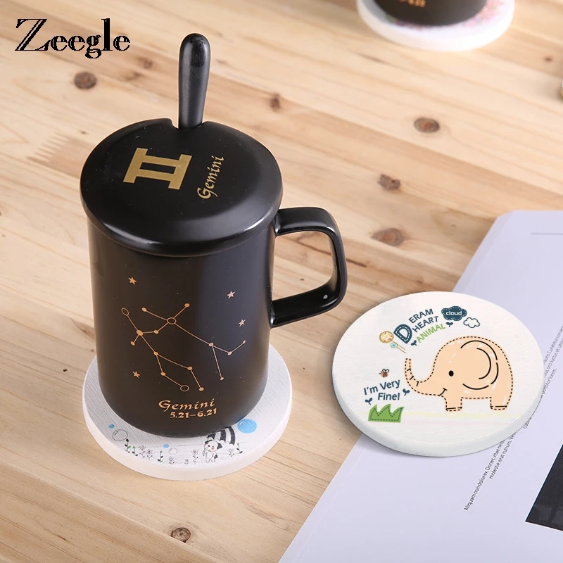

Zeegle Coaster Coffee Cup Mat Tea Pad Dining Fashion Table Decor Accessories Quick-drying Water Absorption Diatomite Cup Mat