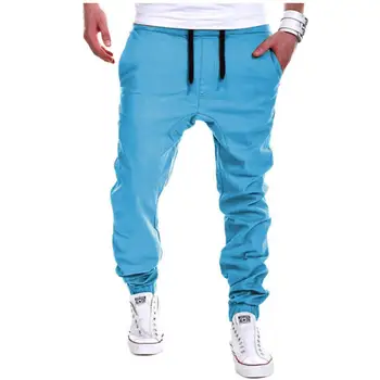 

Hot Men Sports Solid Color Drawstring Long Pants Casual Baggy Trousers Sweatpants Gift