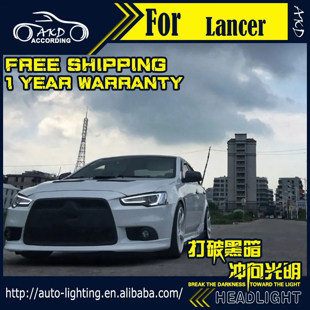AKD автостайлинг фары для Mitsubishi Lancer 2008 2018 светодиодные DRL D2H Hid сигнал поворота Bi Xenon