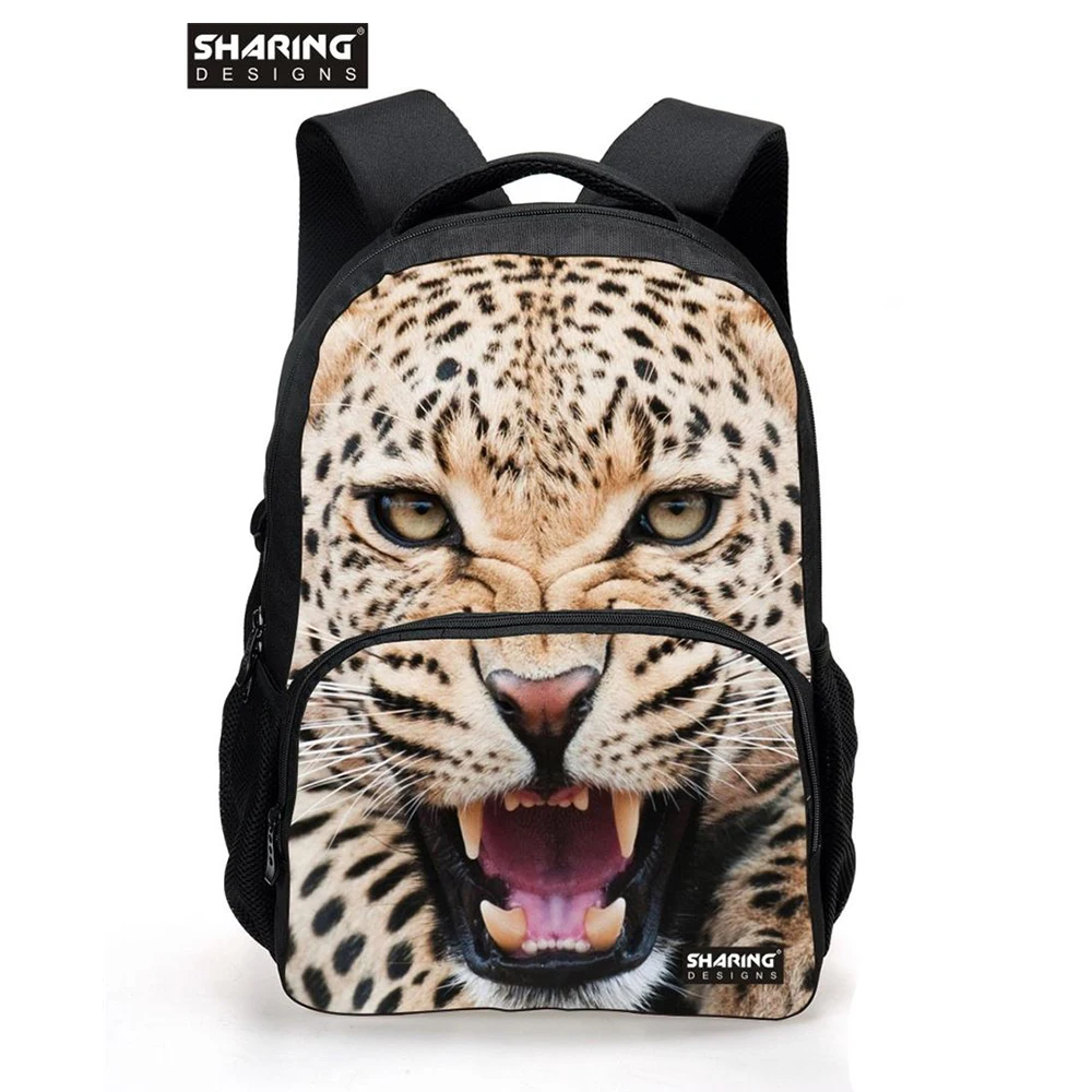 Keren 3D Hewan Harimau Putih Kepala Backbag Ransel Untuk Pria Unik