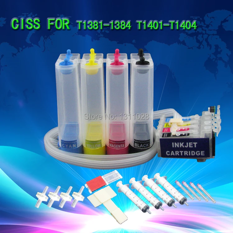 الحبر طريقة T1381-T1384 T1401-T1404 متكسرة مستمر الحبر نظام العرض ، فارغة كيبك للقوى العاملة 625 630 633 840
