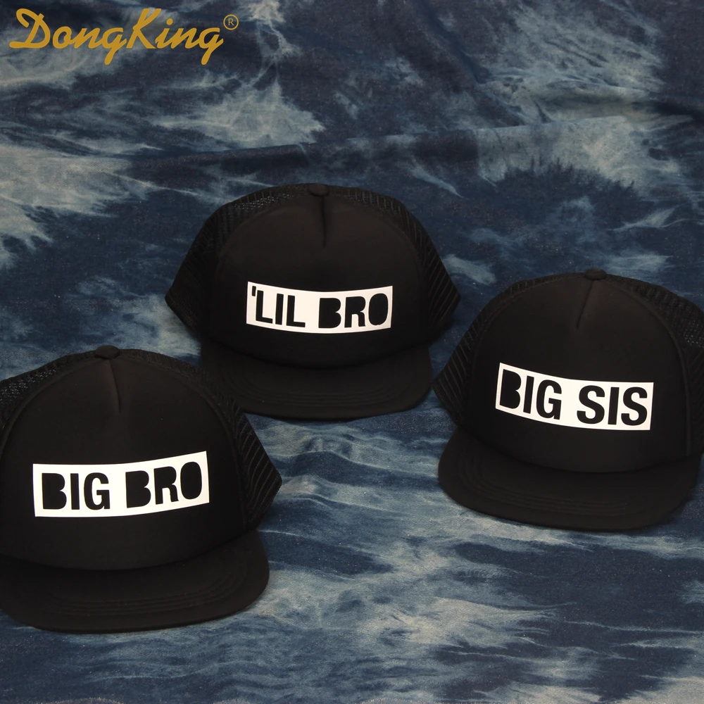 8 YRS-Adult Big SIS HOT Pink, Big Kid Toddler and Youth Big Sister Lil Sister Kids Trucker Hat Baseball Mesh Back Cap fits Baby