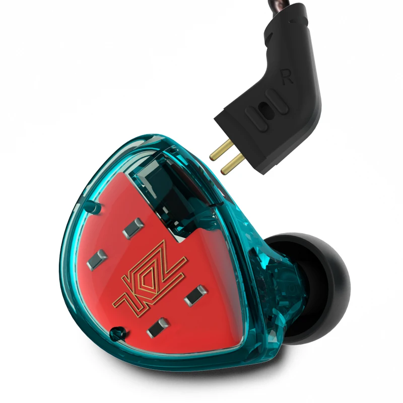 Цветные наушники вкладыши KZ ES4 BA + DD гибридные Hi Fi с басами и шумоподавлением