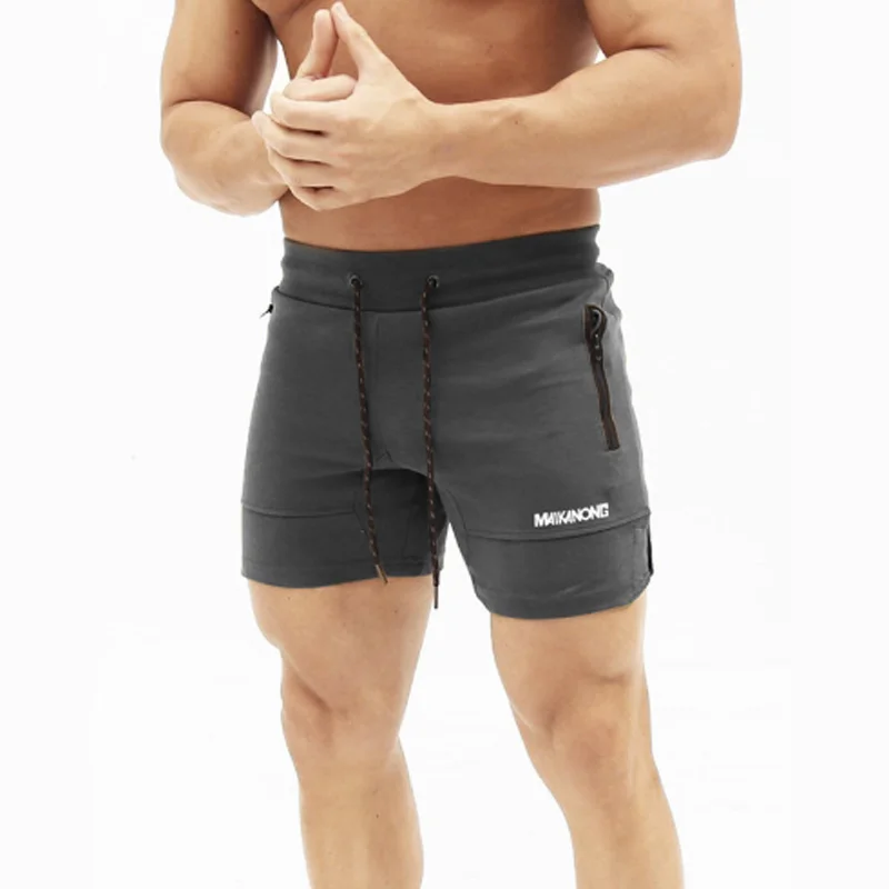 Бодибилдинг мужские Хлопчатобумажные Шорты повседневные тренажерные залы Мужская спортивная одежда шорты для бега фитнес тонкие короткие тренировочные брюки дропшиппинг