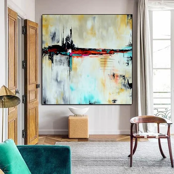 

Large Palette Knife Painting On Canvas ORIGINAL Abstract Painting Minimalist Art Abstract Decor Large Contemporary Turquoise
