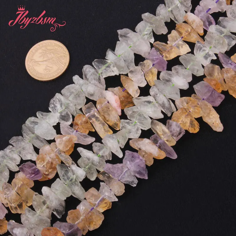 8-10x10-15mm Crude Irregular Quartz Natural Crystal Stone Loose Bead For DIY Necklace Bracelets Jewelry Making 15