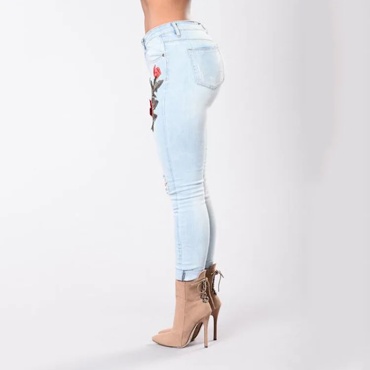 Embroidery Jeans Woman High Waist Jeans Denim Ladies Pencil Pants Stretch Jeans Femme Jeans Elastic Pants Plus Size Embroidery Jeans Woman High Waist Jeans Denim Ladies Pencil Pants Stretch Jeans Femme Jeans Elastic Pants Plus Size