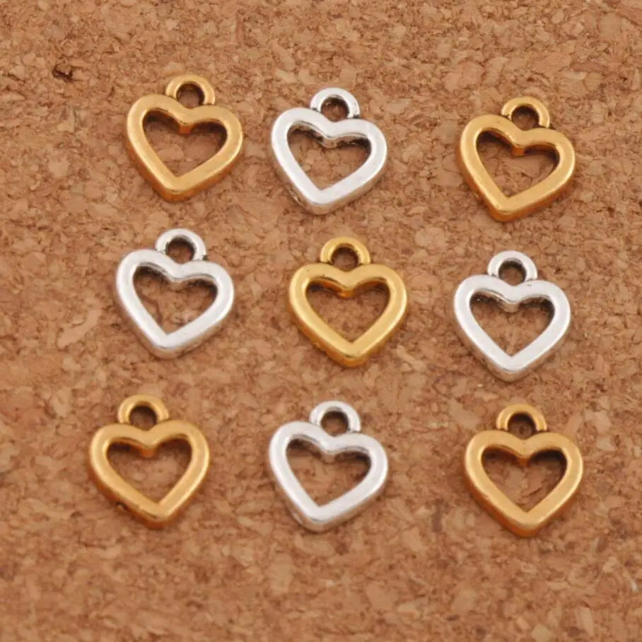 

Small Open Heart Charms Pendants Fashion Jewelry DIY L950 275pcs MIC 6.7x7.8mm Tibetan Silver