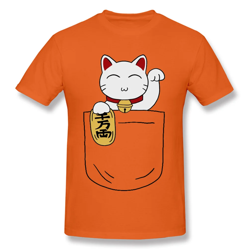 Design3D Printed Short Sleeve Tops Shirt Fall 2018 Discount O Neck Cotton Fabric T Shirt Men's T Shirts Maneki-Neko-Pocket  Maneki-Neko-Pocket orange