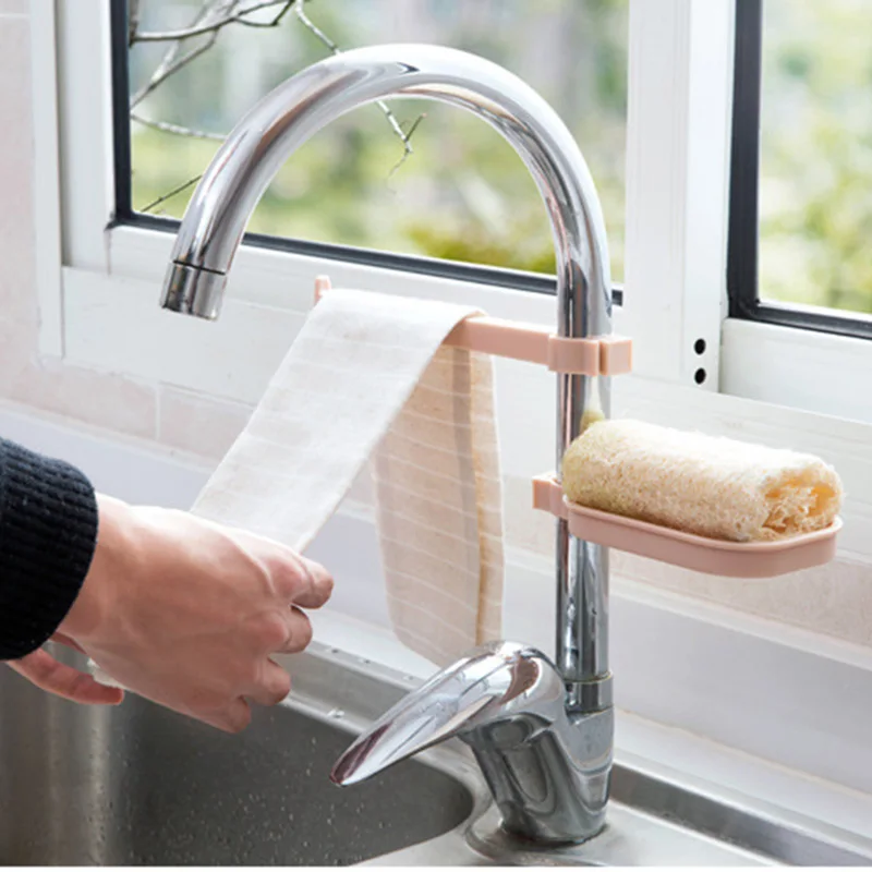 

2019Kitchen Drain Sink Hanging Storage Rack Storage Holder Fiber Sponge Rack Basket Wash Cloth Toilet Soap Shelf Towel Organizer