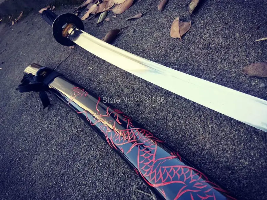 Free Shipping Japanese T1095 High Carbon Steel Blade Full Tang Samurai Sword Katana Real Sharp Battle Ready Can Cut Bamboo