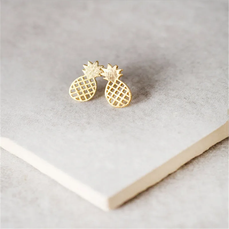 2016 модные милые серьги гвоздики в виде ананаса для женщин|stud earrings rose gold|pineapple stud