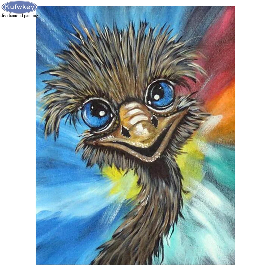 

full square round diy diamond Painting animal ostrich diamond embroidery mosaic picture diamond cross stitch Ramadan decor gift