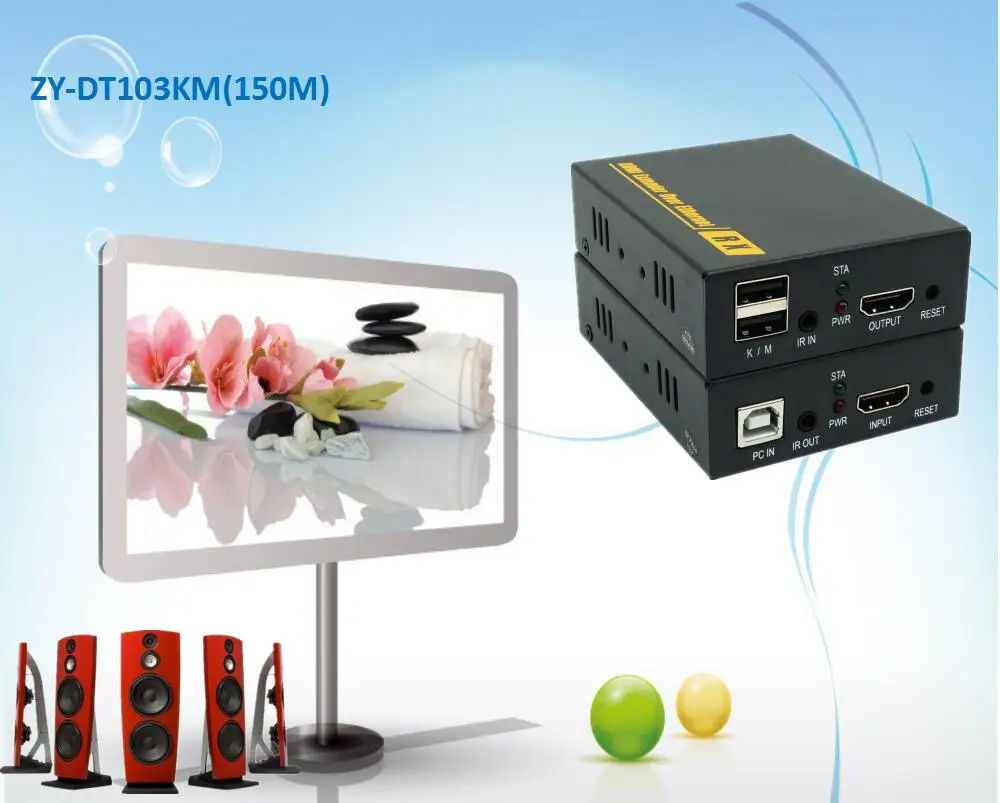Super Quality 500ft USB IR HDMI Signal Over IP Network KVM Extender 1080P USB Keyboard Mouse